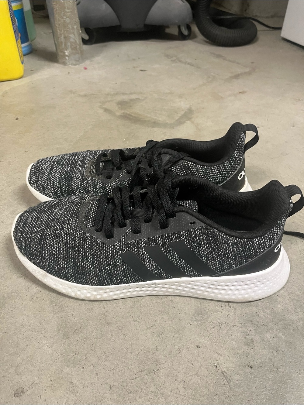 adidas Men’s Black & White Knit Athletic Sneakers